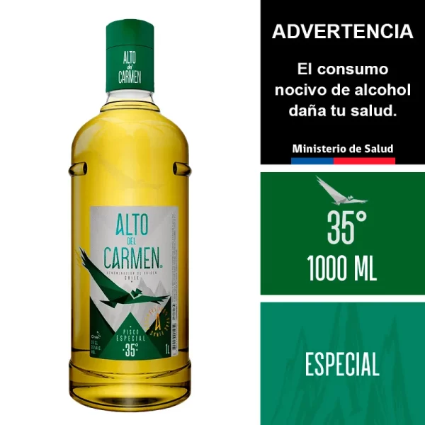 Pisco Alto del Carmen 1 Lt